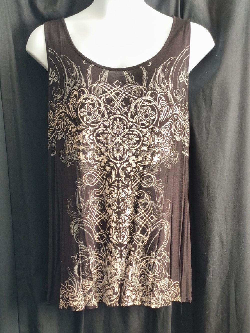 B.L.E.U. Woman Black Top with Subtle Embellishments & Texture Item #0011